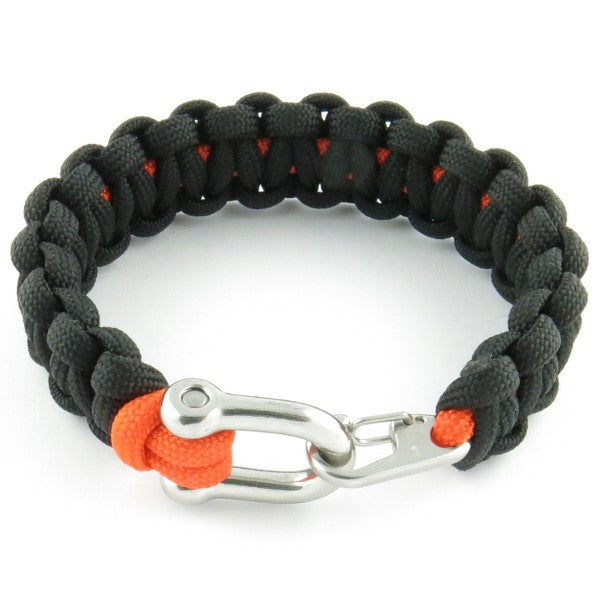 Bracelet paracord Cobra bicolore avec manille & clip inox