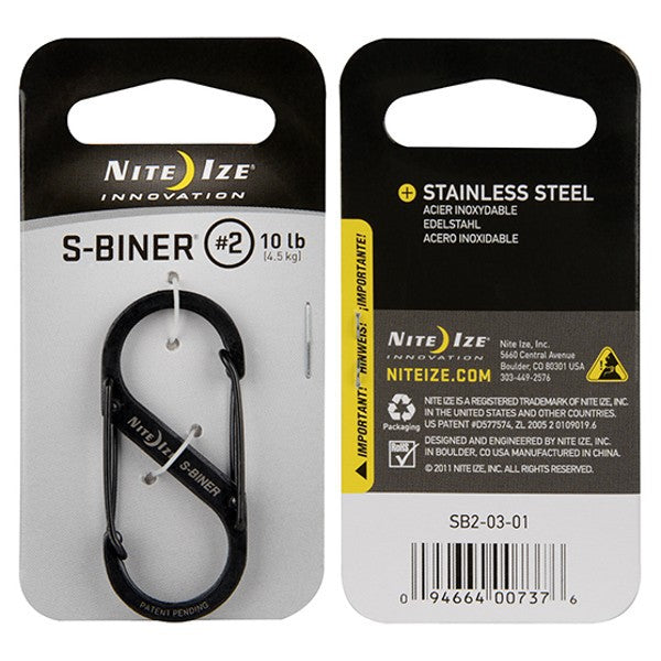 S-Biner Nite Ize Inox Black Taille 2