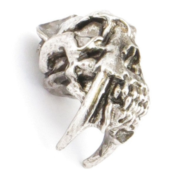 Tête de mort Sabretooth Antique Rhodium