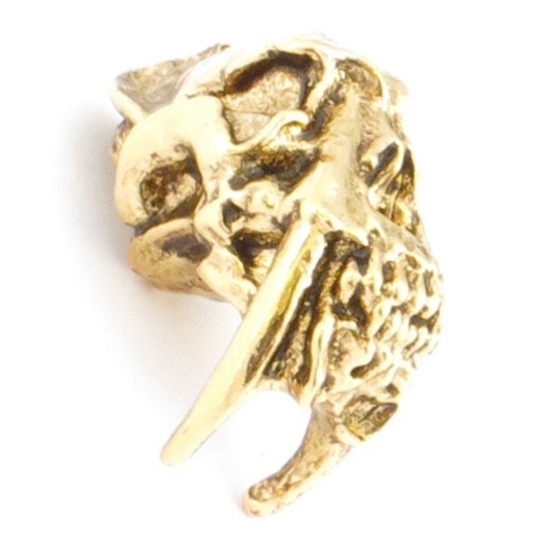 Tête de mort Sabretooth Antique 18K Gold