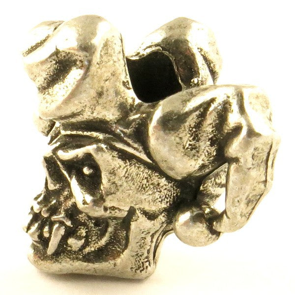 Tête de mort Jester Pewter