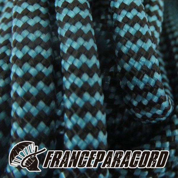 Paracord 550 - Neon Turquoise & Black Shockwave