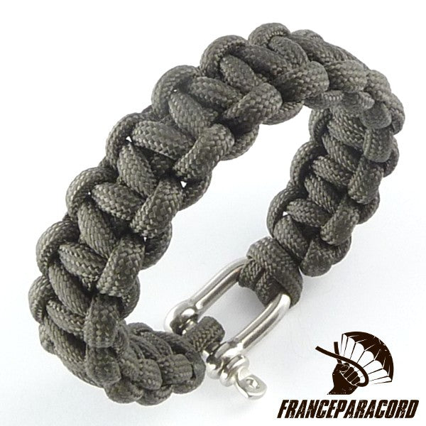 Bracelet paracord Cobra uni avec manille inox