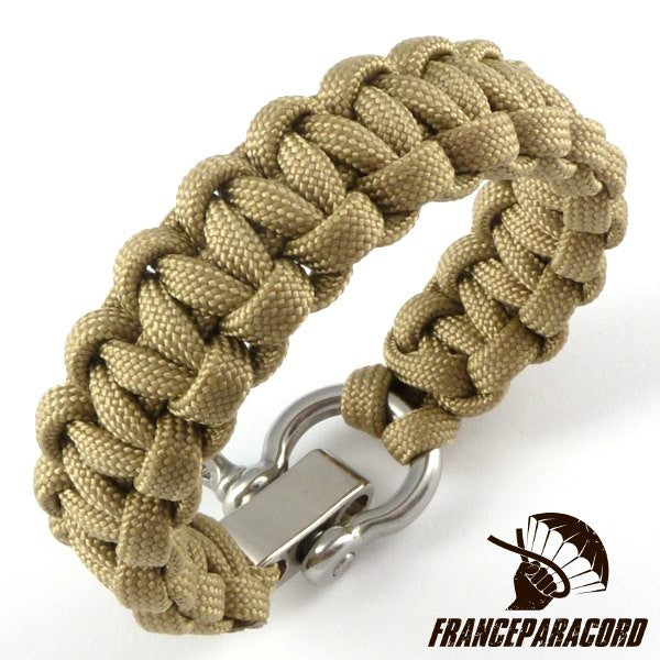 Bracelet paracord Cobra uni avec manille réglable