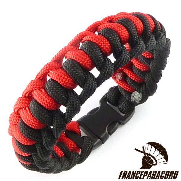 Bracelet paracord Half Hitch bicolore avec boucle rapide