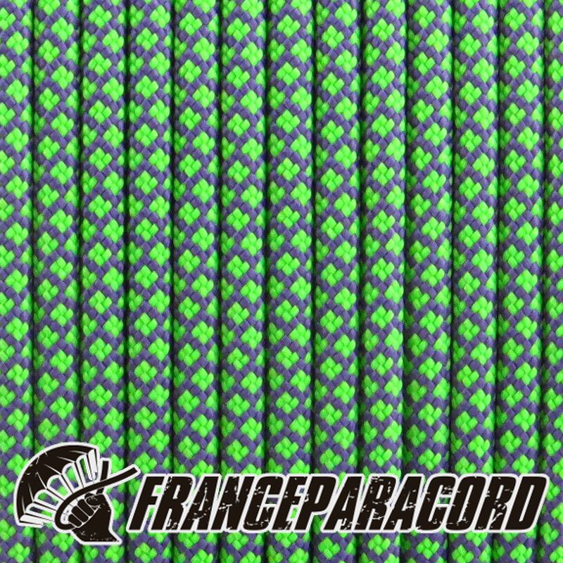 Paracord 550 -Neon Green With Purple Diamonds