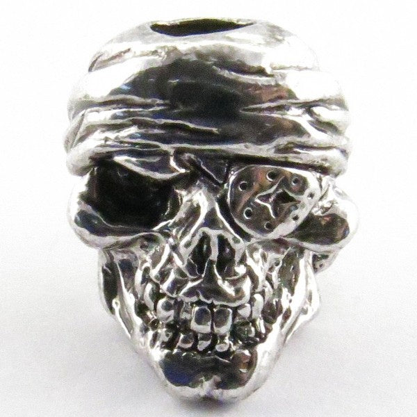 Tête de mort Pirate Antique Rhodium